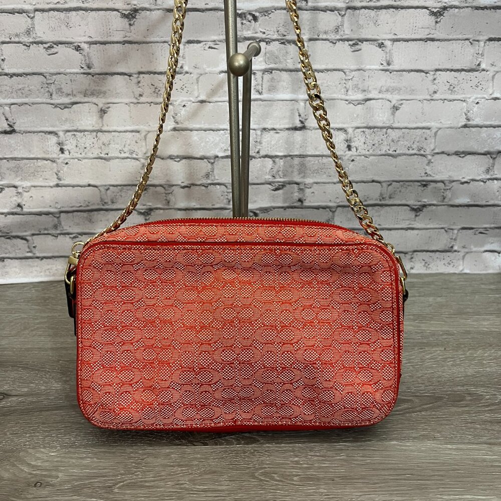 Coach Poppy Signature Oxford Flight Bag/ Swing Bag Tomato - Picture 8 of 8